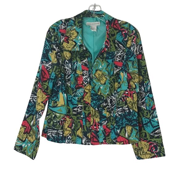 Requirements Long Sleeve Cotton Full Zip Lightweight Jacket  Green Large - Picture 1 of 5